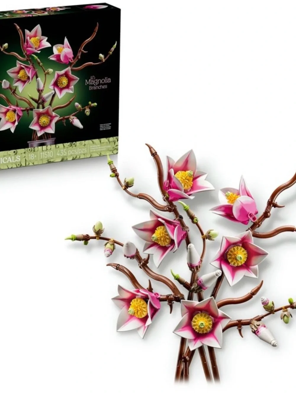 Lego Magnolia Branches Set - Pink, White, Yellow, Brown - Picture 1 of 3